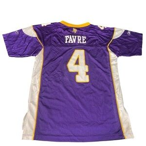 NFL On Field Minnesota Vikings Brett Favre #4 Purple Yellow Jersey Size XL Youth